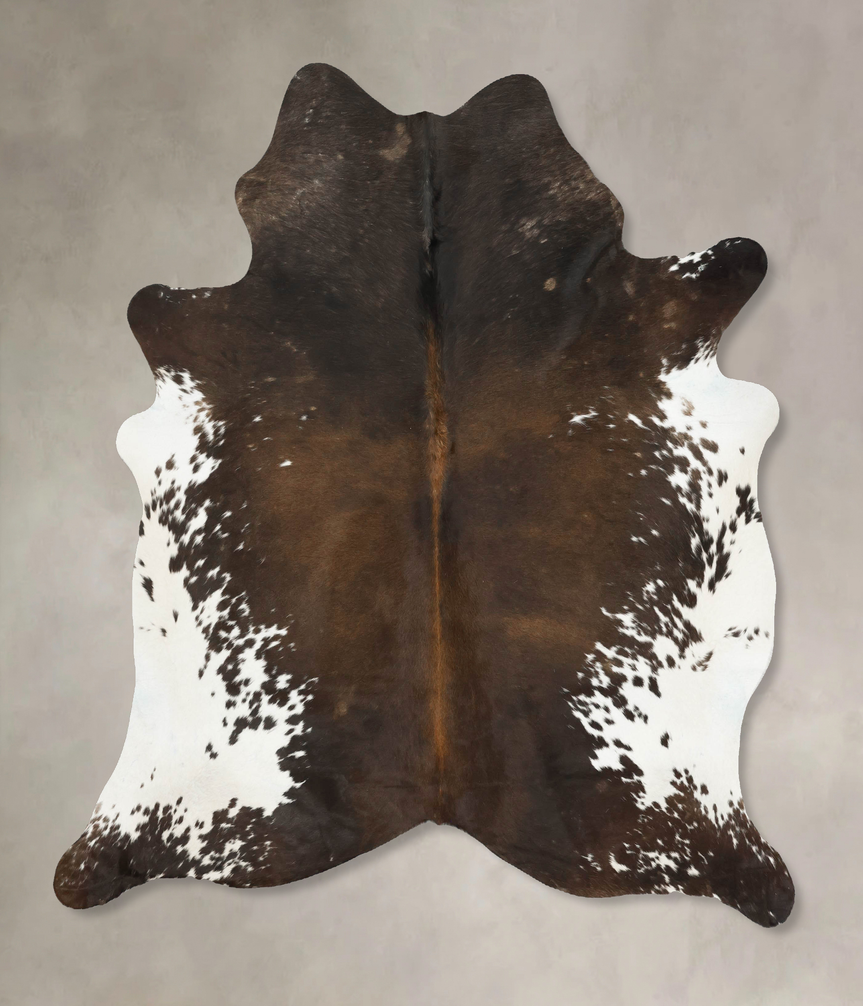 Chocolate and White Cowhide Rug #B14539