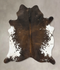 Chocolate and White X-Large Brazilian Cowhide Rug 7'4