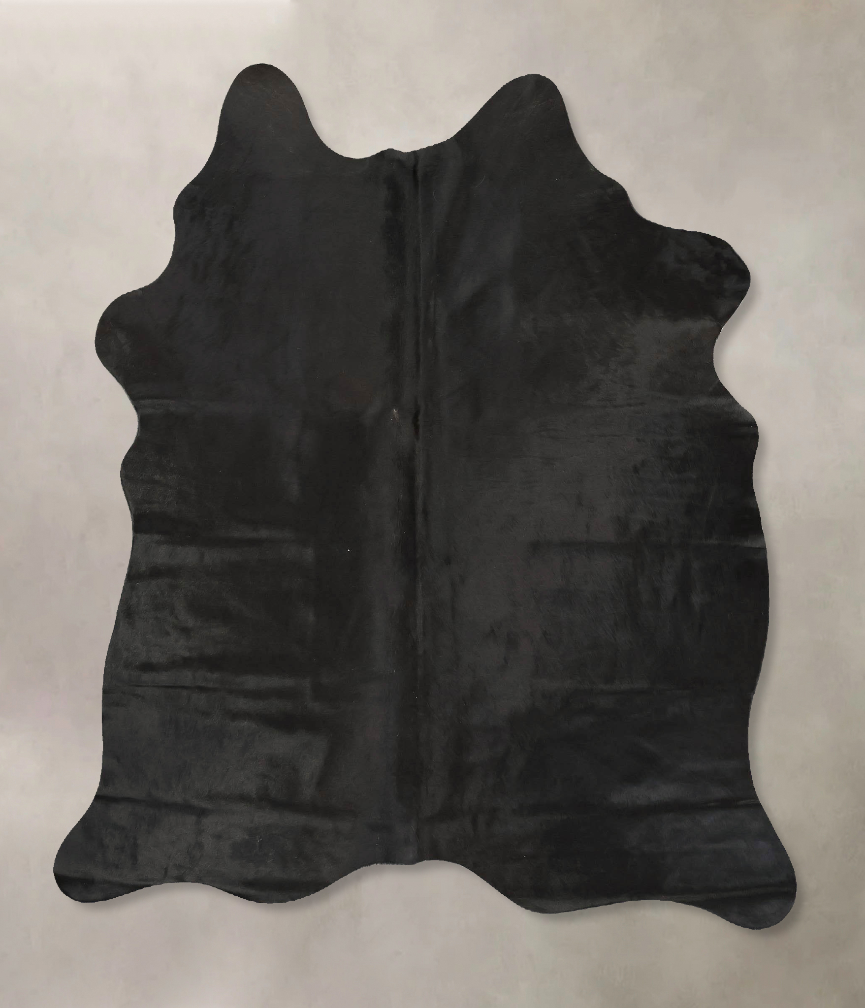 Solid Black Cowhide Rug #B14543