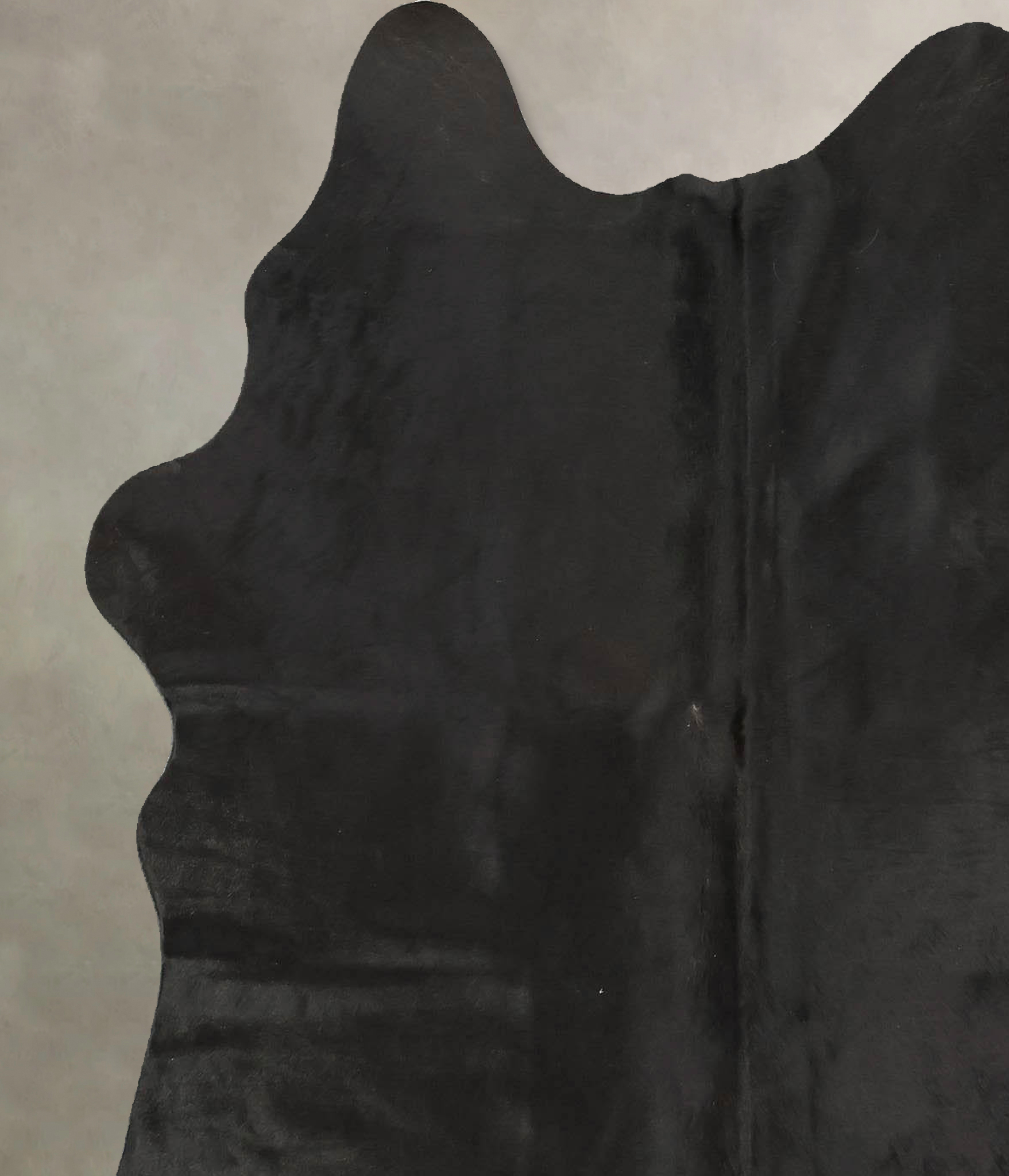 Solid Black Cowhide Rug #B14543