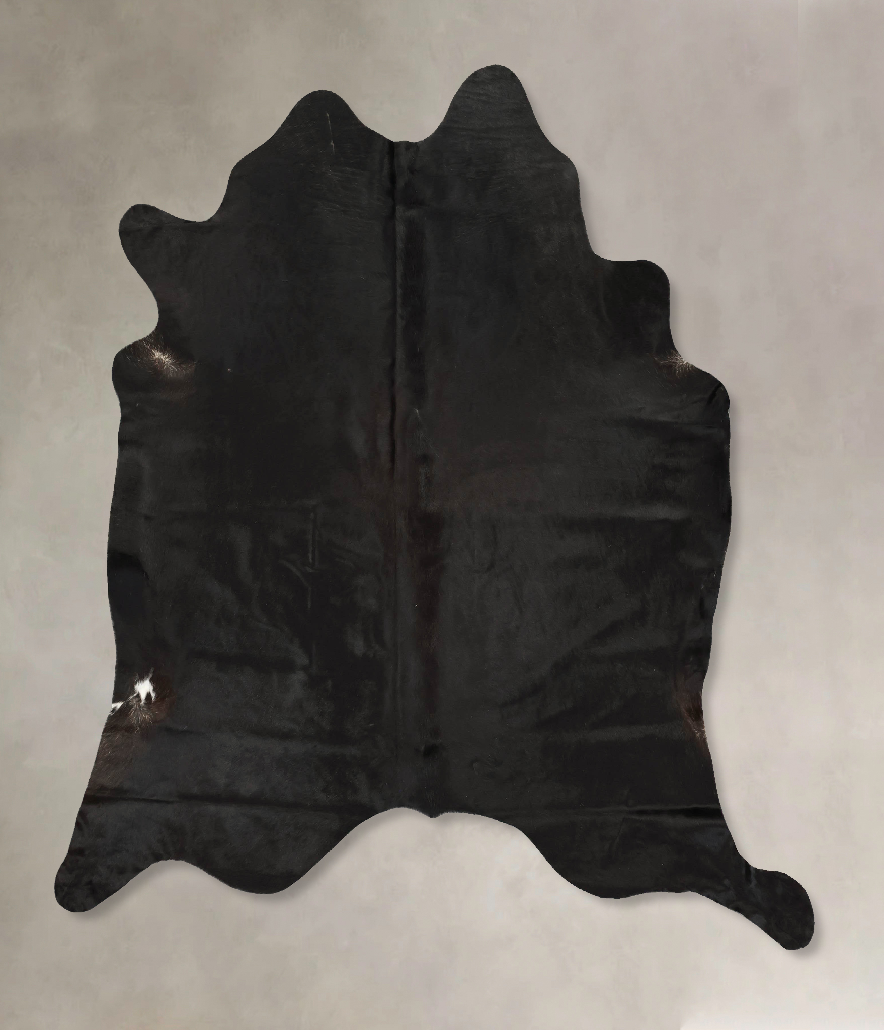 Solid Black Cowhide Rug #B14560