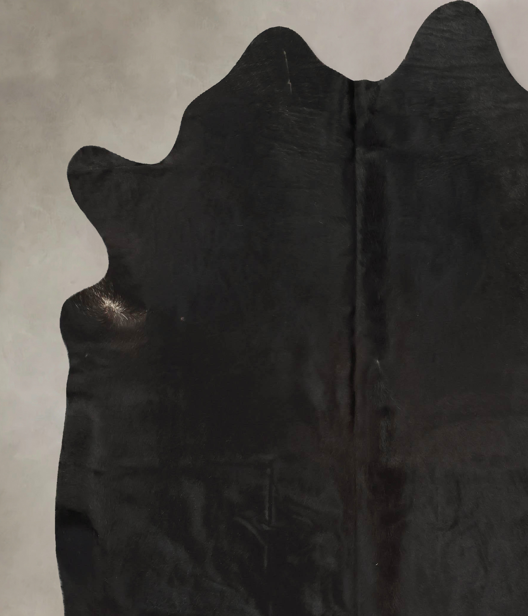 Solid Black Cowhide Rug #B14560