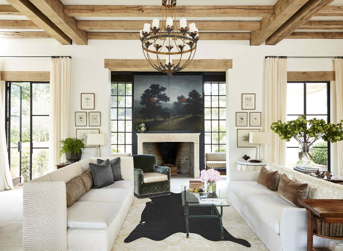 Solid Black Cowhide Rug #B14560