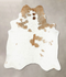 Beige and White X-Large Brazilian Cowhide Rug 7'7