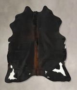 Chocolate and White Large Brazilian Cowhide Rug 6'4"H x 5'3"W #B14603 by Hudson Hides
