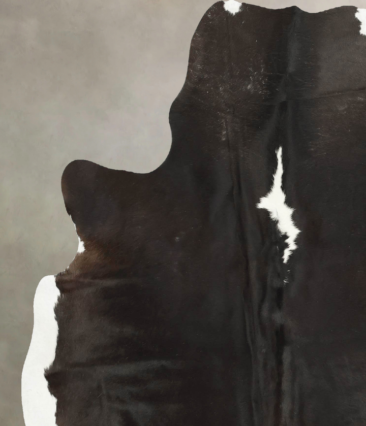 Chocolate and White Large Brazilian Cowhide Rug 6'9"H x 5'10"W #B14625 by Hudson Hides