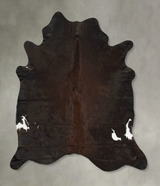 Chocolate X-Large Brazilian Cowhide Rug 7'1"H x 6'3"W #B14647 by Hudson Hides