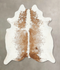 Brown and White X-Large Brazilian Cowhide Rug 7'5