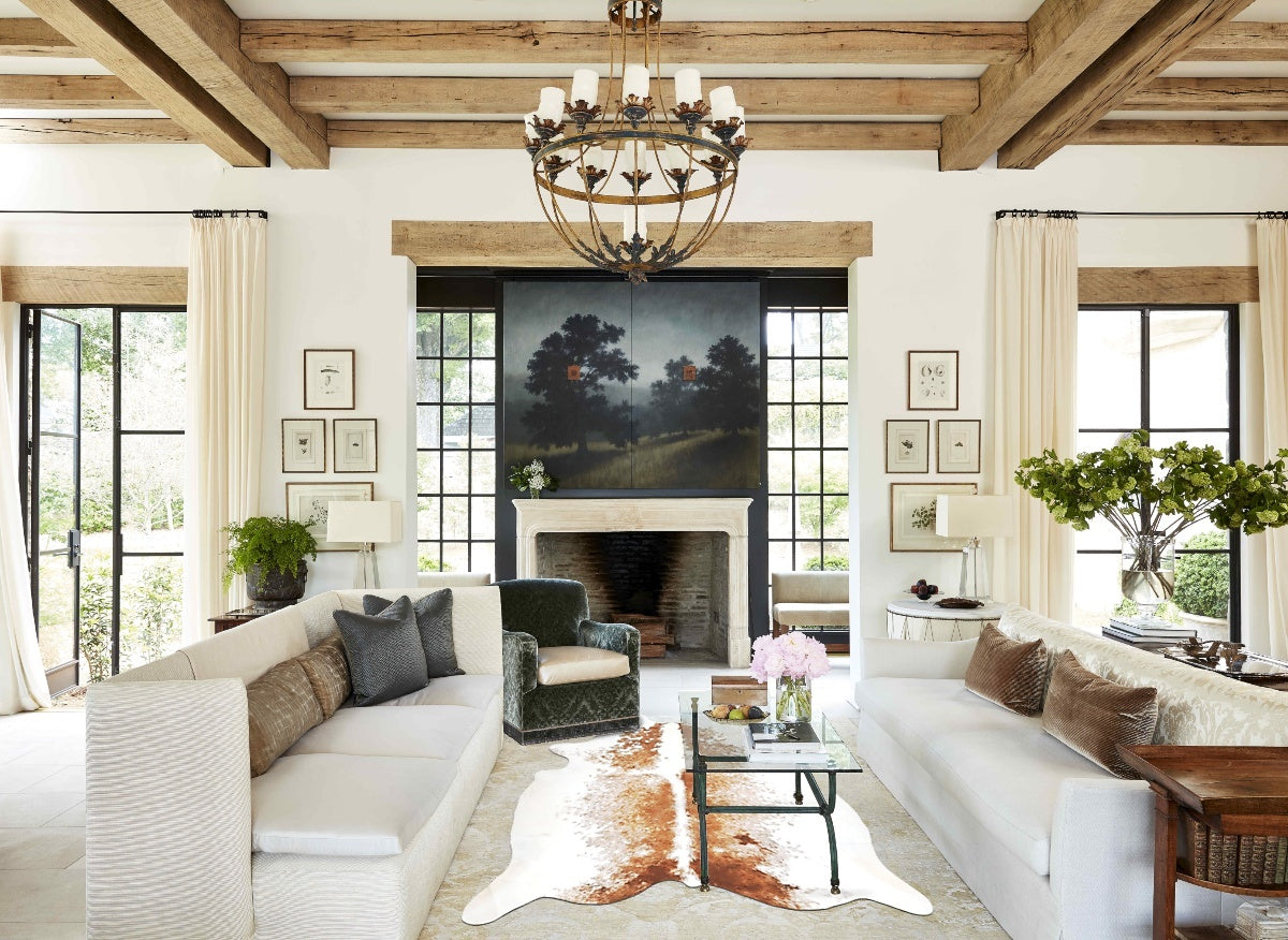Brown and White Cowhide Rug #B14656