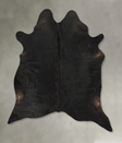 Solid Black XX-Large Brazilian Cowhide Rug 7'10"H x 6'6"W #B14661 by Hudson Hides