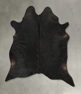 Solid Black XX-Large Brazilian Cowhide Rug 7'10"H x 6'6"W #B14661 by Hudson Hides