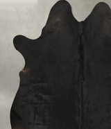 Solid Black XX-Large Brazilian Cowhide Rug 7'10"H x 6'6"W #B14661 by Hudson Hides