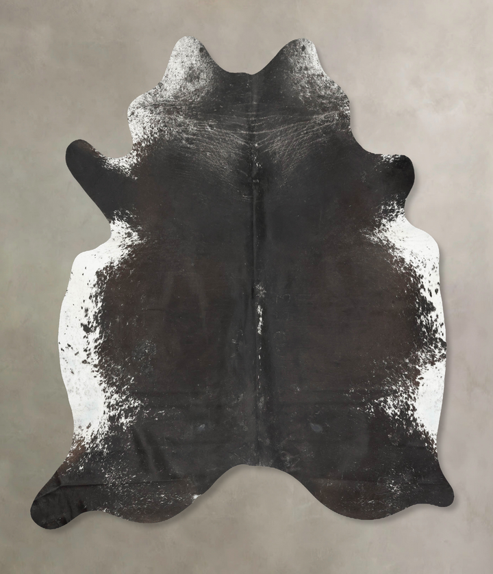 Salt and Pepper Black X-Large Brazilian Cowhide Rug 7'7"H x 6'3"W #B14672 by Hudson Hides