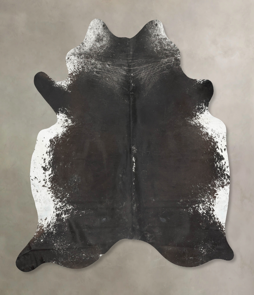 Salt and Pepper Black X-Large Brazilian Cowhide Rug 7'7"H x 6'3"W #B14672 by Hudson Hides