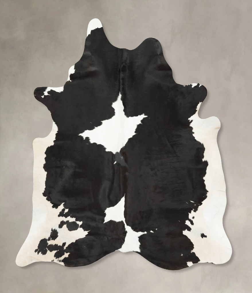 Black and White X-Large Brazilian Cowhide Rug 7'6"H x 6'4"W #B14681 by Hudson Hides