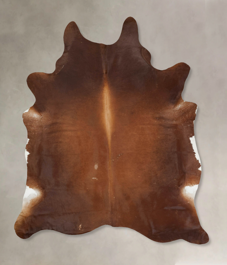 Solid Brown XX-Large Brazilian Cowhide Rug 8'7"H x 6'10"W #B14695 by Hudson Hides