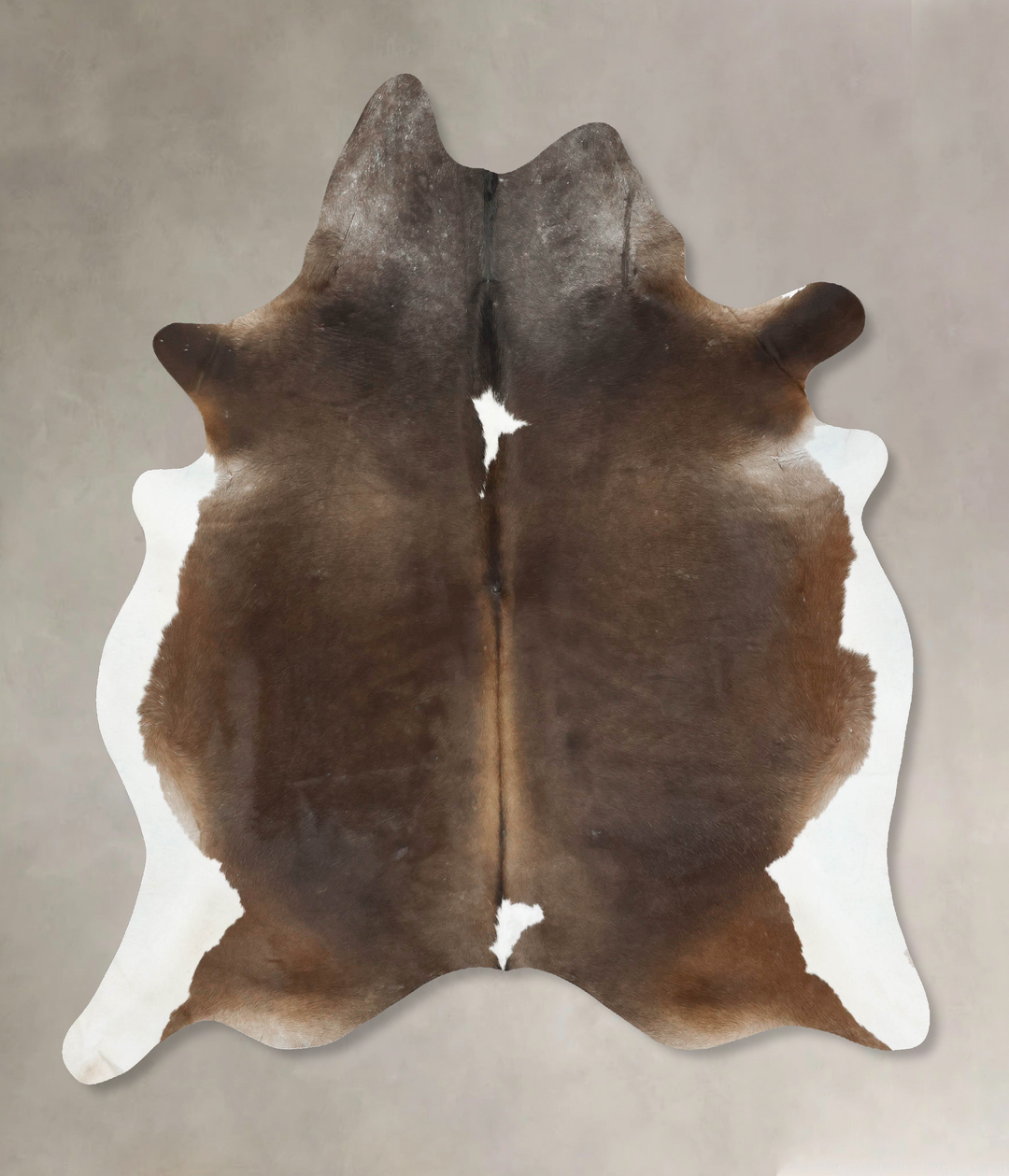 Chocolate and White XX-Large Brazilian Cowhide Rug 8'3"H x 6'7"W #B147