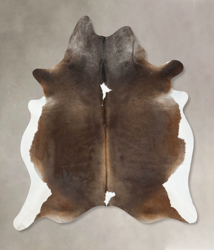 Chocolate and White XX-Large Brazilian Cowhide Rug 8'3"H x 6'7"W #B14717 by Hudson Hides