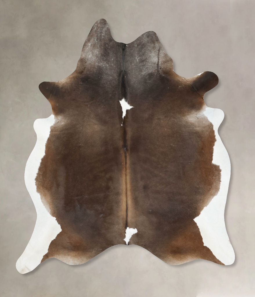 Chocolate and White XX-Large Brazilian Cowhide Rug 8'3"H x 6'7"W #B14717 by Hudson Hides