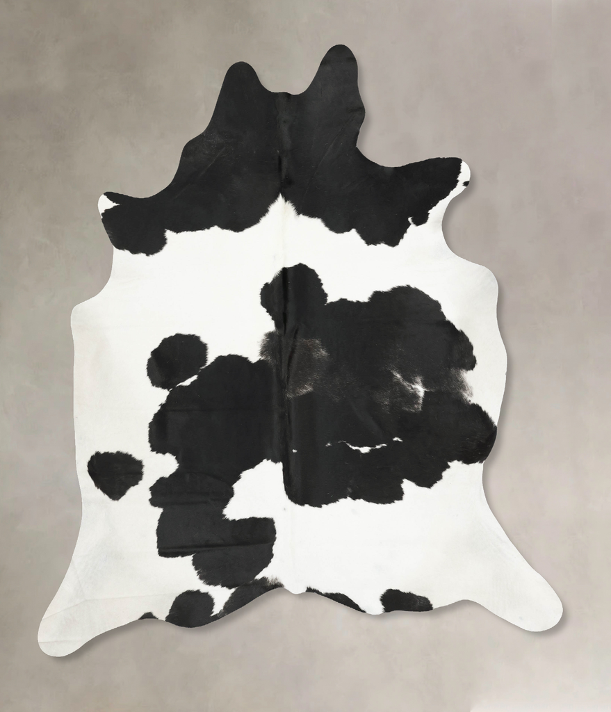 Black and White XX-Large Brazilian Cowhide Rug 8'0"H x 7'3"W #B14721 by Hudson Hides