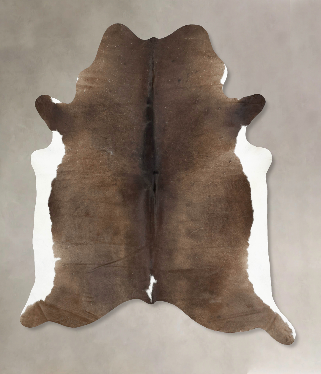 Chocolate and White XX-Large Brazilian Cowhide Rug 8'4"H x 7'1"W #B147