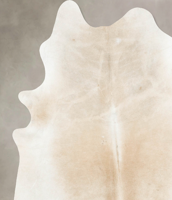 Ivory with Beige X-Large Brazilian Cowhide Rug 7'4"H x 6'5"W #B14733 by Hudson Hides