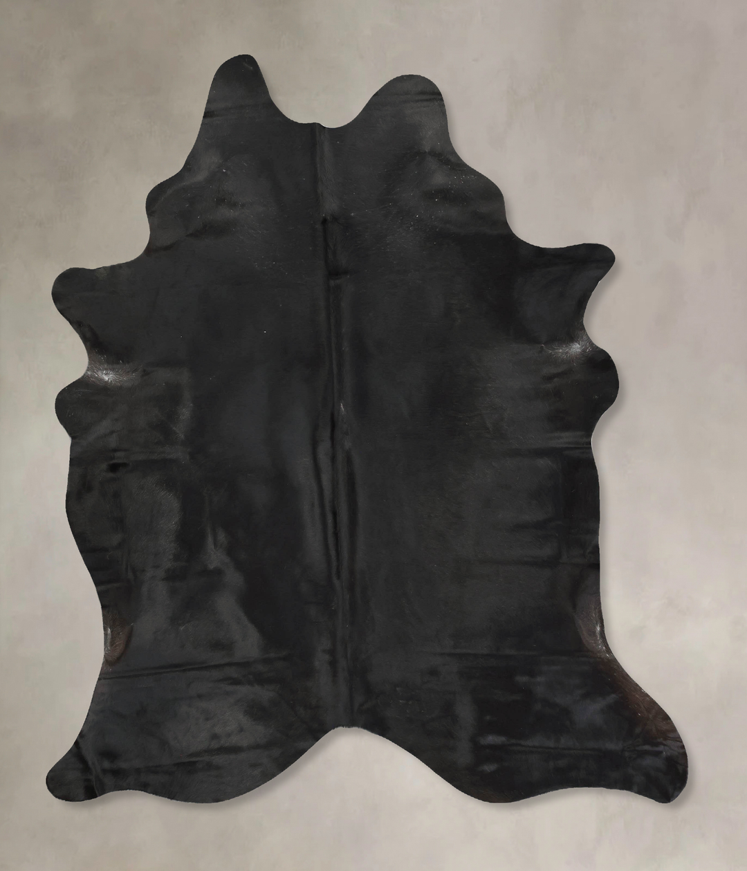 Solid Black X-Large Brazilian Cowhide Rug 7'5"H x 6'2"W #B14740 by Hud