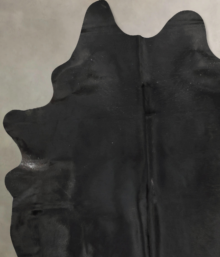 Solid Black X-Large Brazilian Cowhide Rug 7'5"H x 6'2"W #B14740 by Hudson Hides