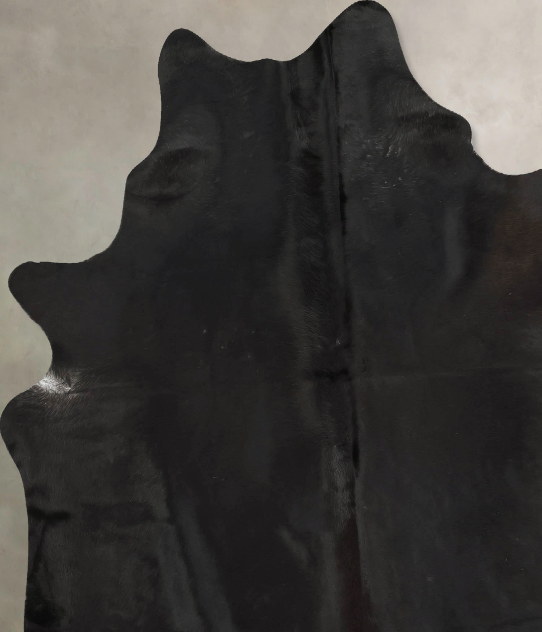 Solid Black XX-Large Brazilian Cowhide Rug 8'1"H x 6'11"W #B14746 by H