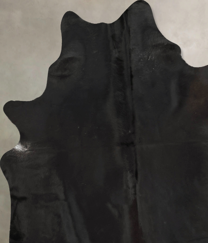 Solid Black XX-Large Brazilian Cowhide Rug 8'1"H x 6'11"W #B14746 by Hudson Hides