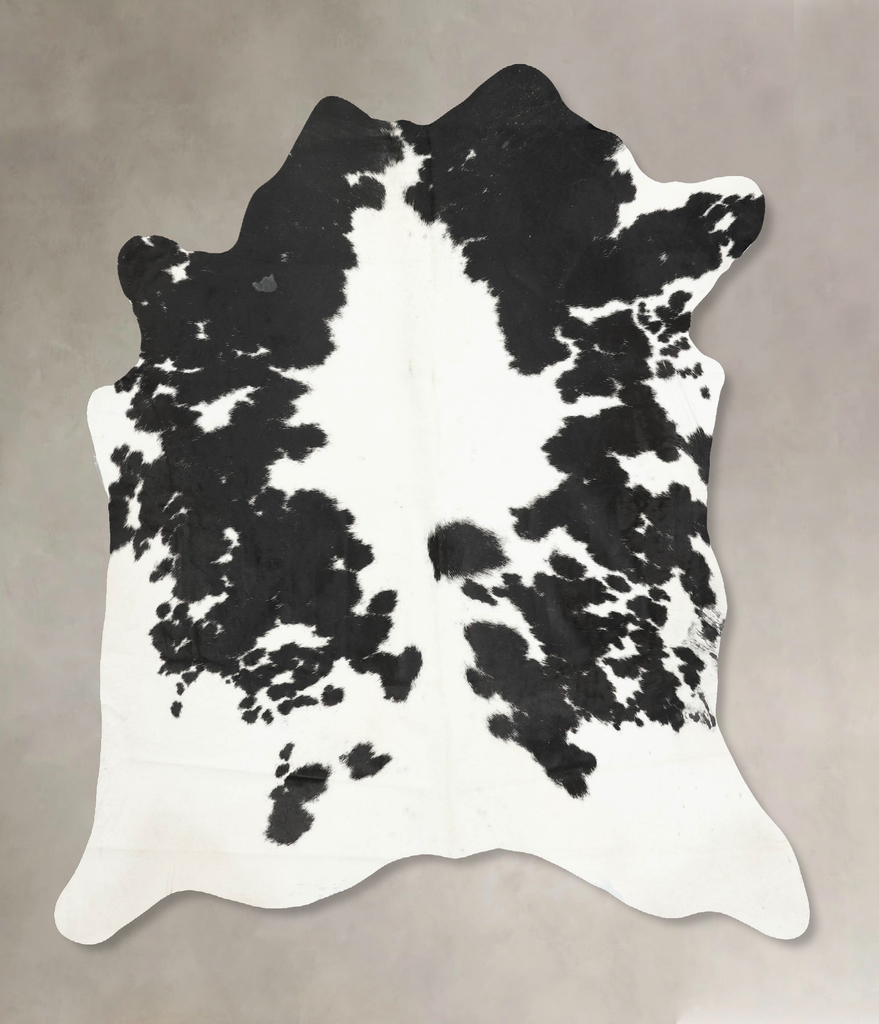 Black and White X-Large Brazilian Cowhide Rug 7'2"H x 6'4"W #B14749 by Hudson Hides
