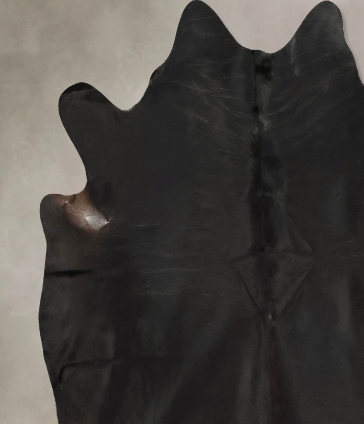 Solid Black X-Large Brazilian Cowhide Rug 6'9"H x 6'9"W #B14756 by Hudson Hides