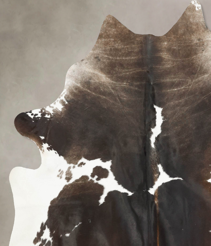 Chocolate and White X-Large Brazilian Cowhide Rug 7'5"H x 6'2"W #B14757 by Hudson Hides