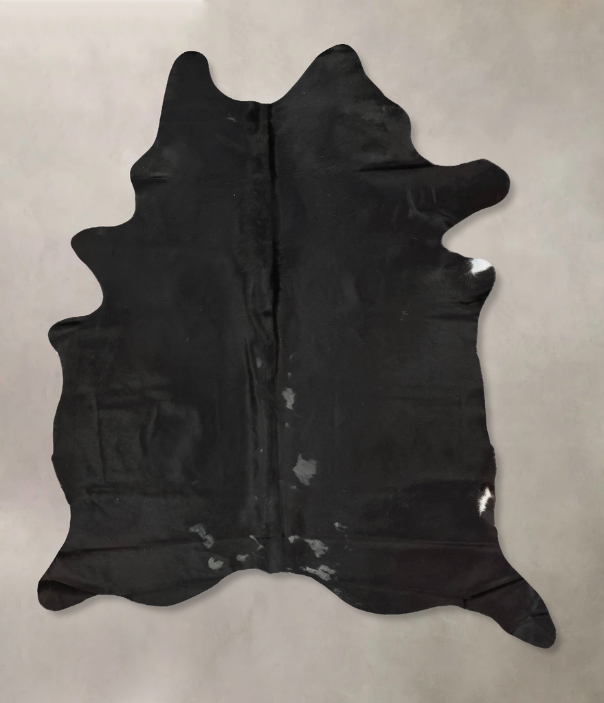 Solid Black XX-Large Brazilian Cowhide Rug 8'11"H x 6'9"W #B14769 by Hudson Hides