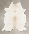 Ivory with Beige X-Large Brazilian Cowhide Rug 7'7"H x 6'3"W #B14775 by Hudson Hides