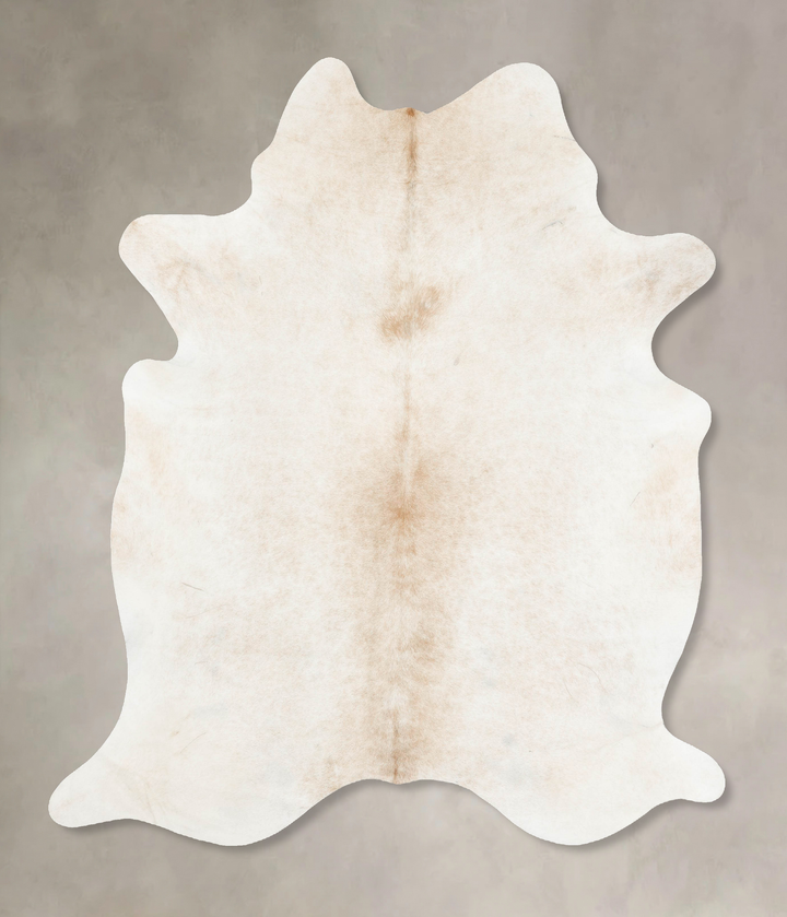 Ivory with Beige X-Large Brazilian Cowhide Rug 7'7"H x 6'3"W #B14775 by Hudson Hides