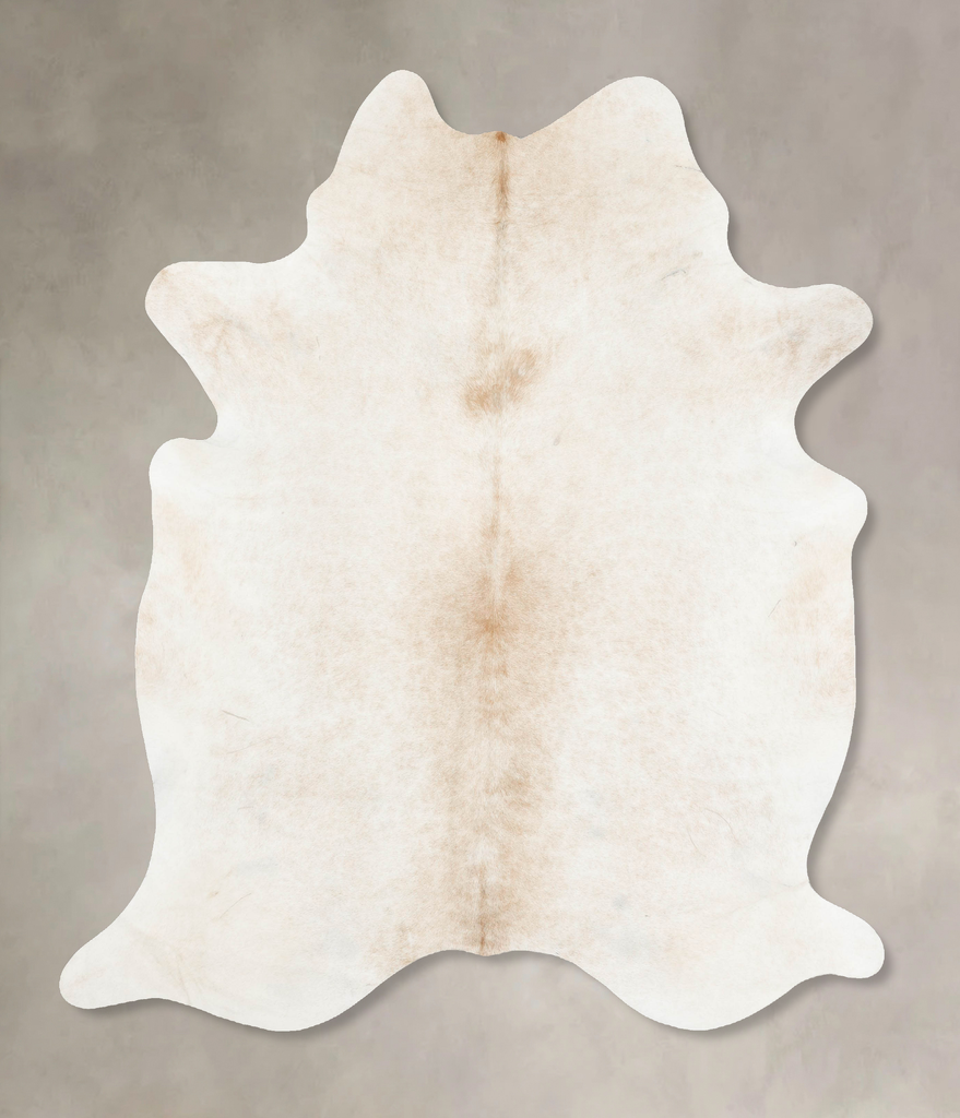 Ivory with Beige X-Large Brazilian Cowhide Rug 7'7"H x 6'3"W #B14775 by Hudson Hides