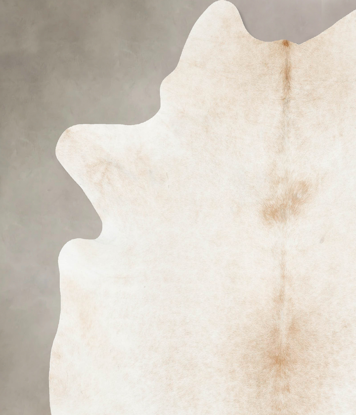 Ivory with Beige X-Large Brazilian Cowhide Rug 7'7"H x 6'3"W #B14775 by Hudson Hides