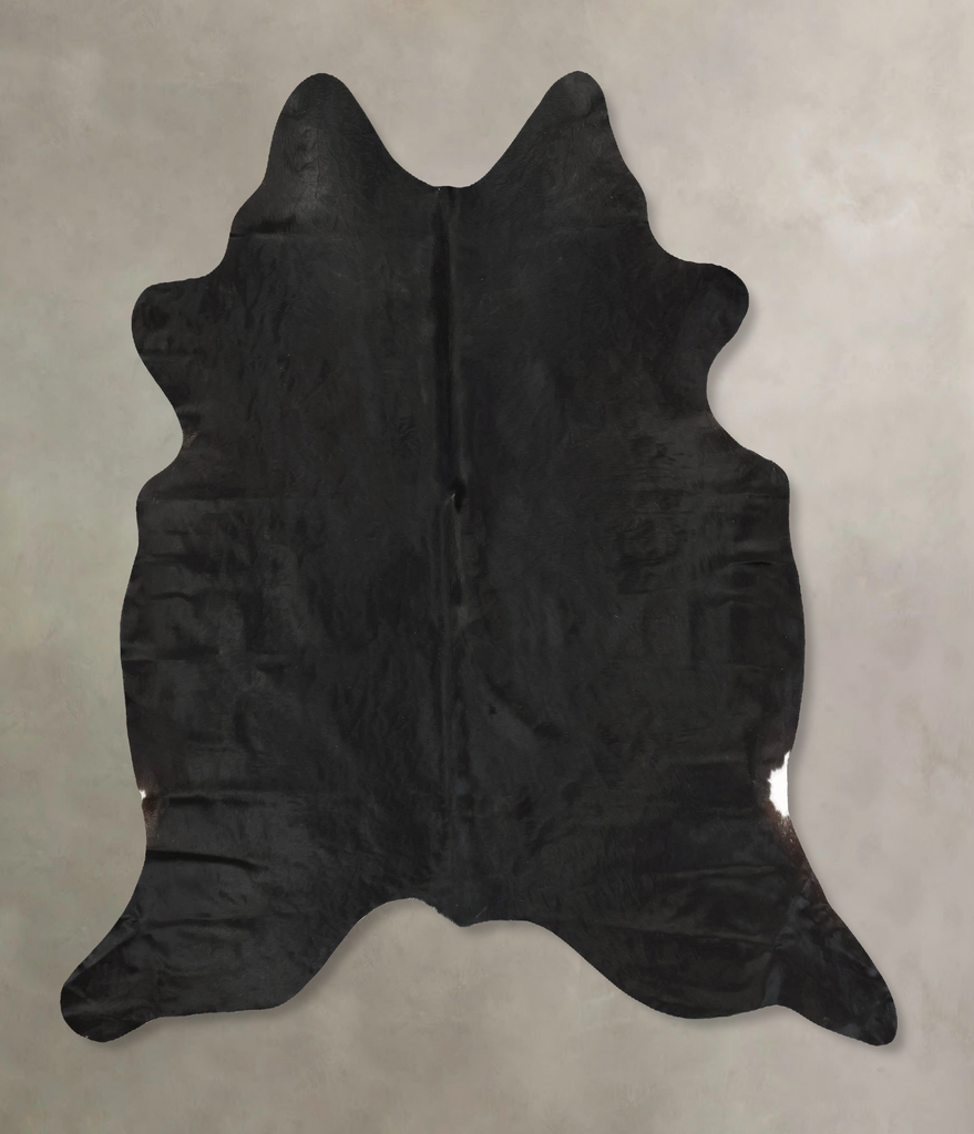 Solid Black X-Large Brazilian Cowhide Rug 7'1"H x 6'7"W #B14783 by Hudson Hides