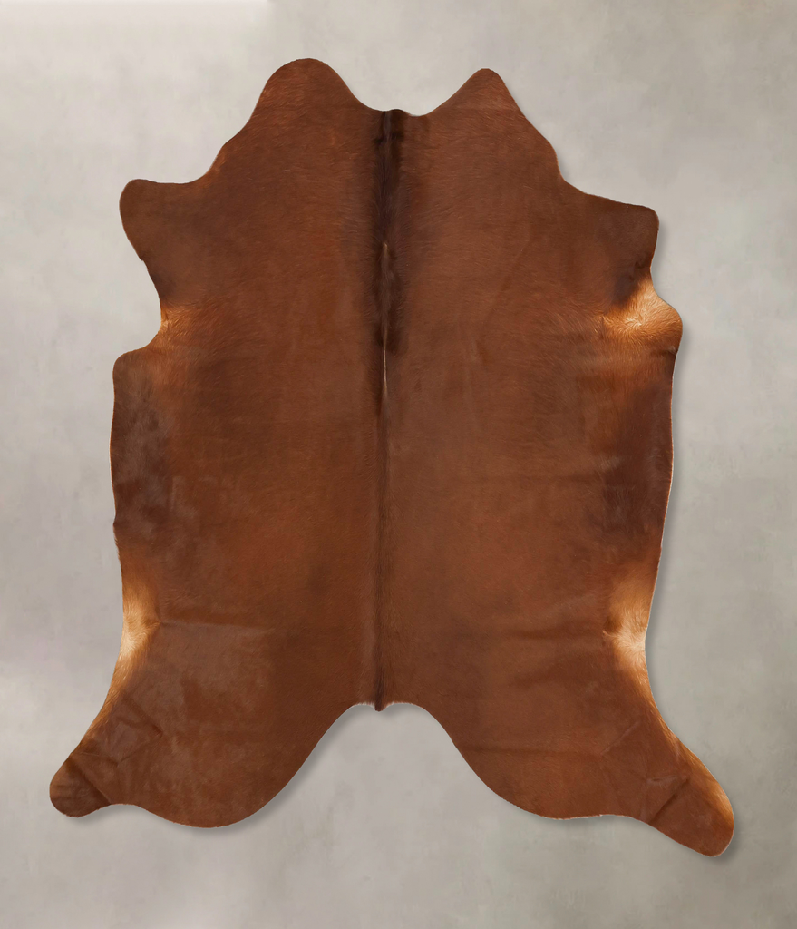 Solid Brown X-Large Brazilian Cowhide Rug 6'8"H x 6'6"W #B14785 by Hudson Hides