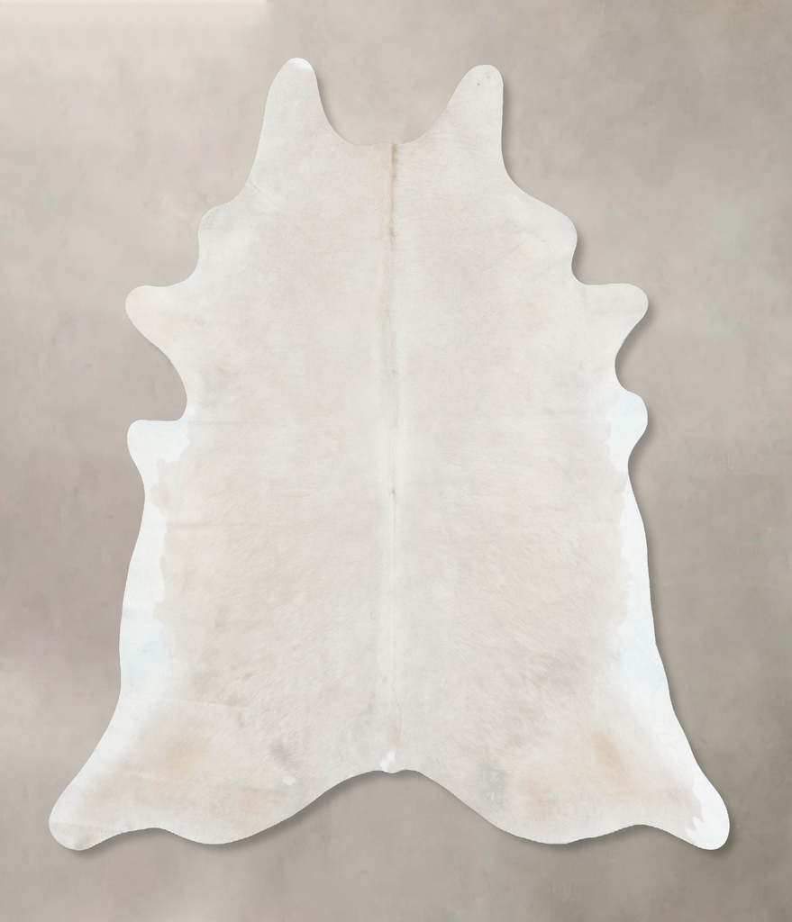 Ivory with Beige XX-Large Brazilian Cowhide Rug 7'6"H x 6'9"W #B14788 by Hudson Hides