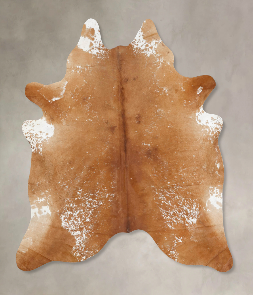 Salt and Pepper Brown X-Large Brazilian Cowhide Rug 7'5"H x 6'9"W #B14797 by Hudson Hides