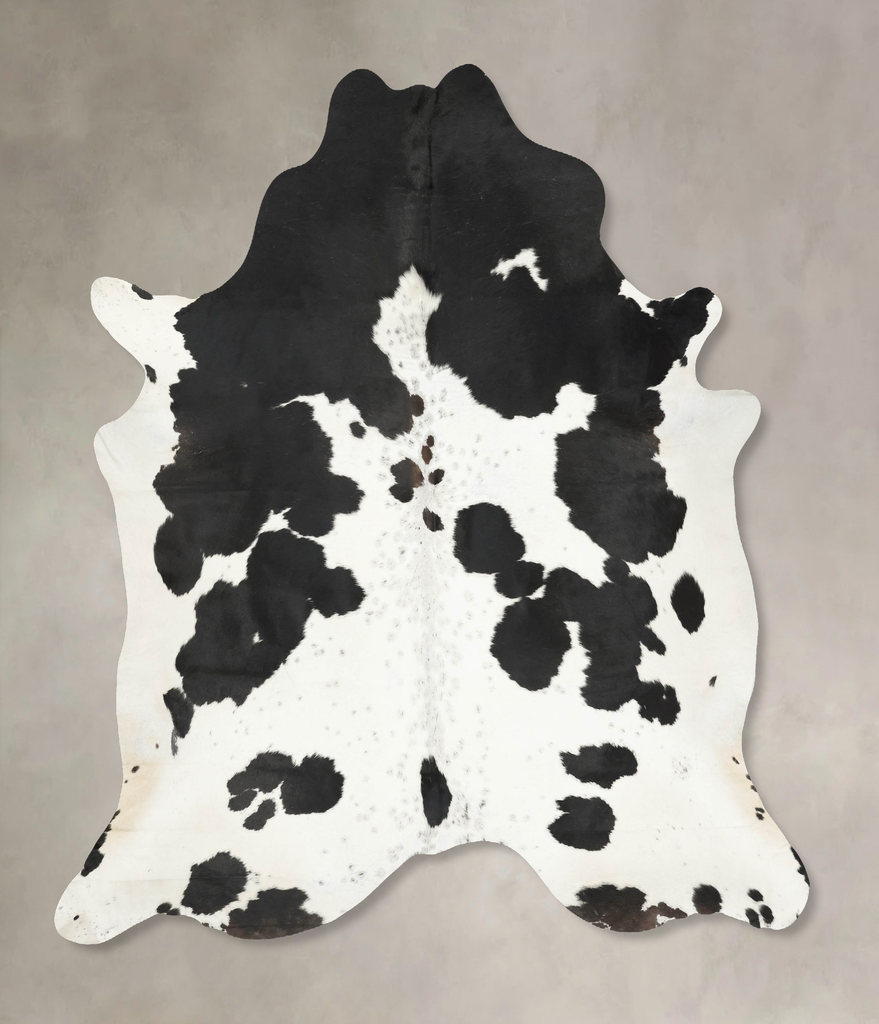 Black and White XX-Large Brazilian Cowhide Rug 7'11"H x 7'3"W #B14801 by Hudson Hides