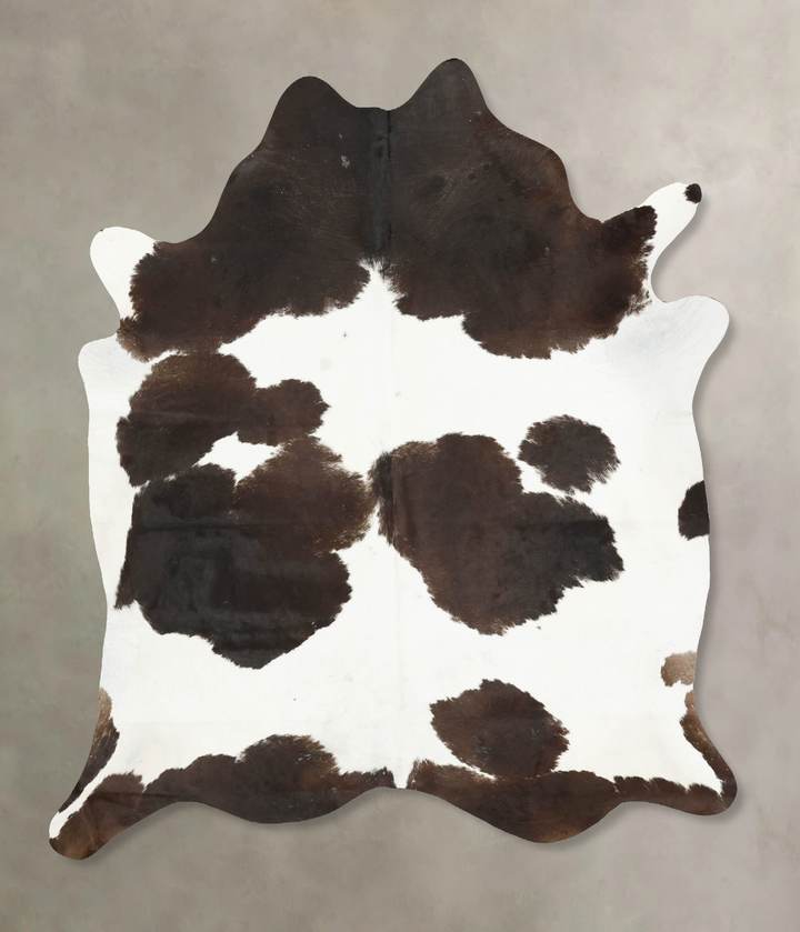 Chocolate and White X-Large Brazilian Cowhide Rug 7'3"H x 6'4"W #B14823 by Hudson Hides