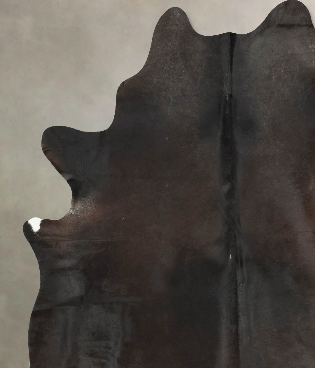 Solid Black XX-Large Brazilian Cowhide Rug 8'1"H x 6'4"W #B14831 by Hu