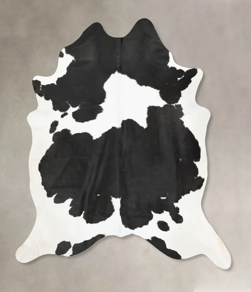 Black and White XX-Large Brazilian Cowhide Rug 8'1"H x 6'11"W #B14836 by Hudson Hides