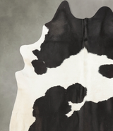 Black and White XX-Large Brazilian Cowhide Rug 7'4"H x 7'1"W #B1484 by Hudson Hides