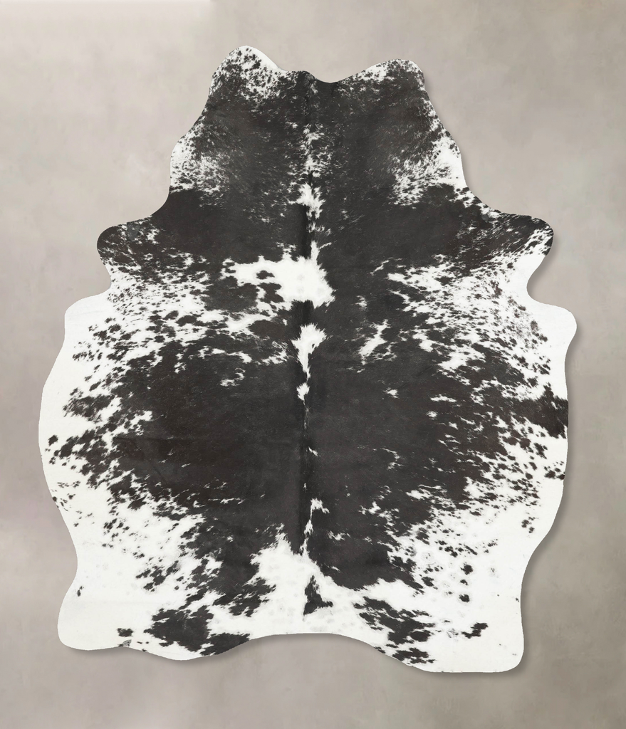 Salt and Pepper Black Large Brazilian Cowhide Rug 7'2"H x 4'11"W #B14853 by Hudson Hides