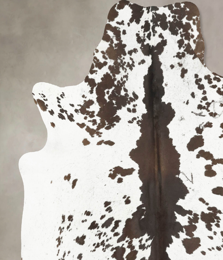 Chocolate and White X-Large Brazilian Cowhide Rug 6'8"H x 6'5"W #B14858 by Hudson Hides