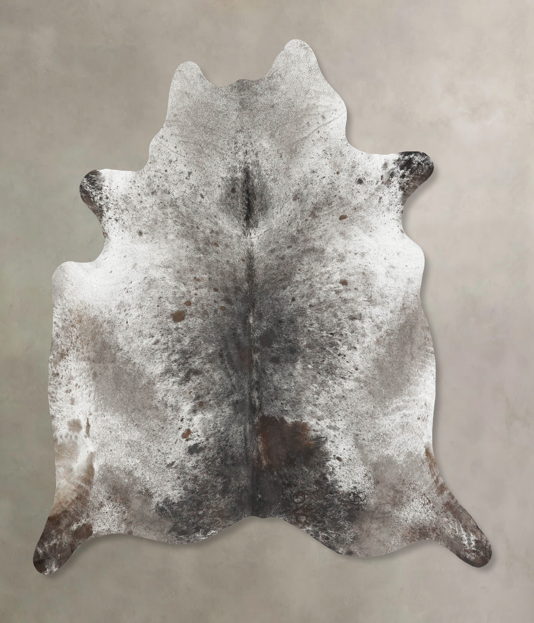 Salt and Pepper Black XX-Large Brazilian Cowhide Rug 7'3"H x 7'0"W #B1